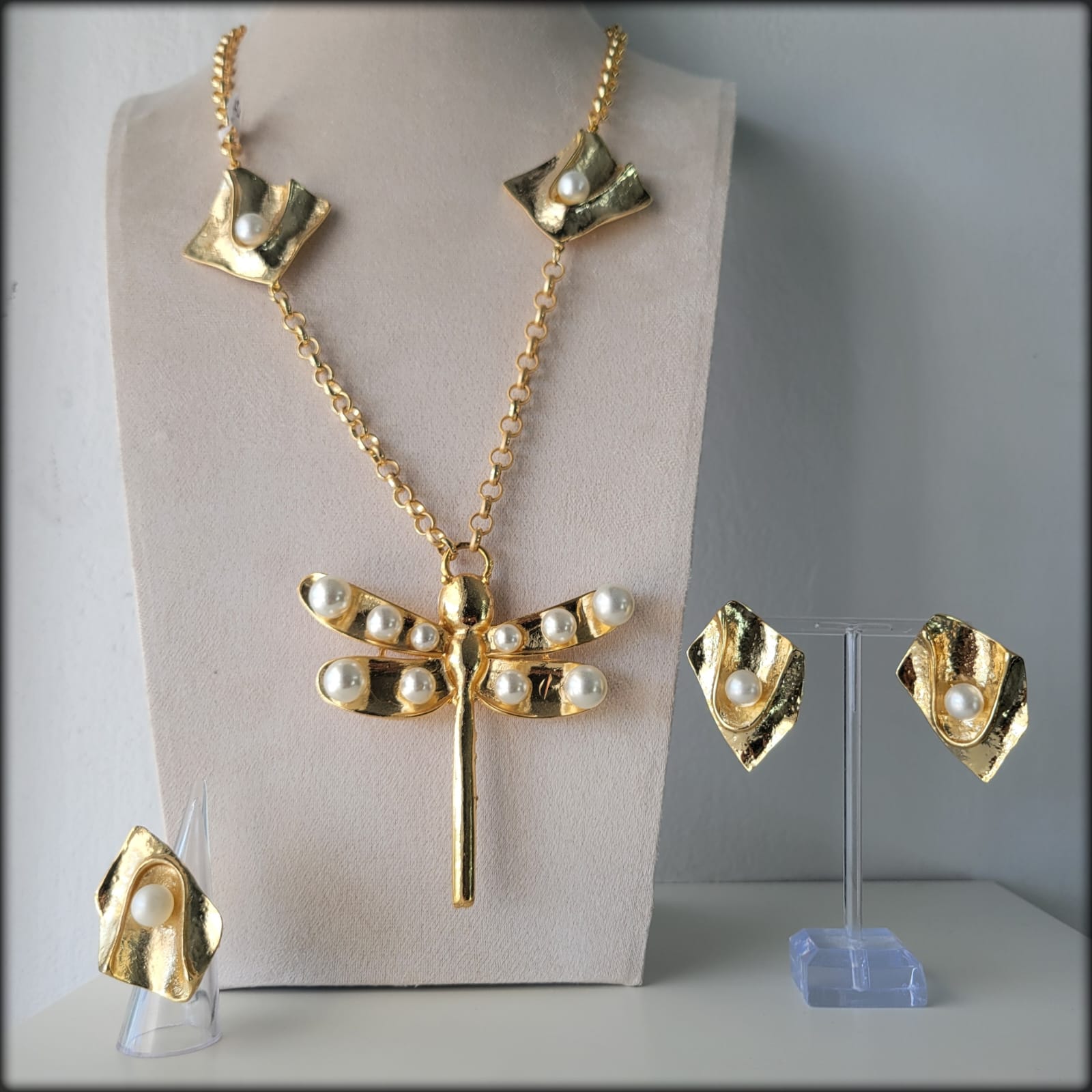 Collar Libelula con Perlas Made In Turquia