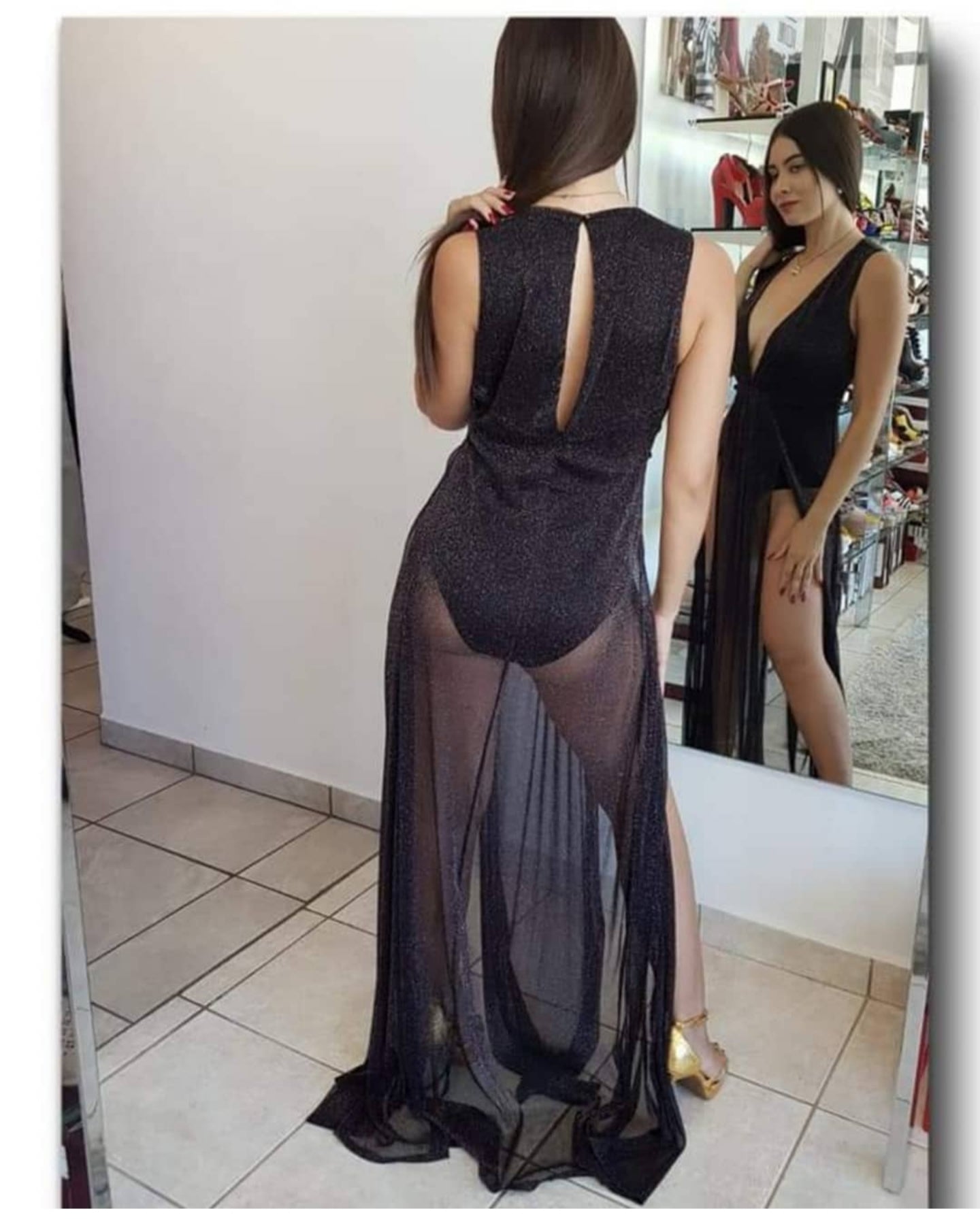 MAXI BODYSUIT DE BRILLO VIOLETA