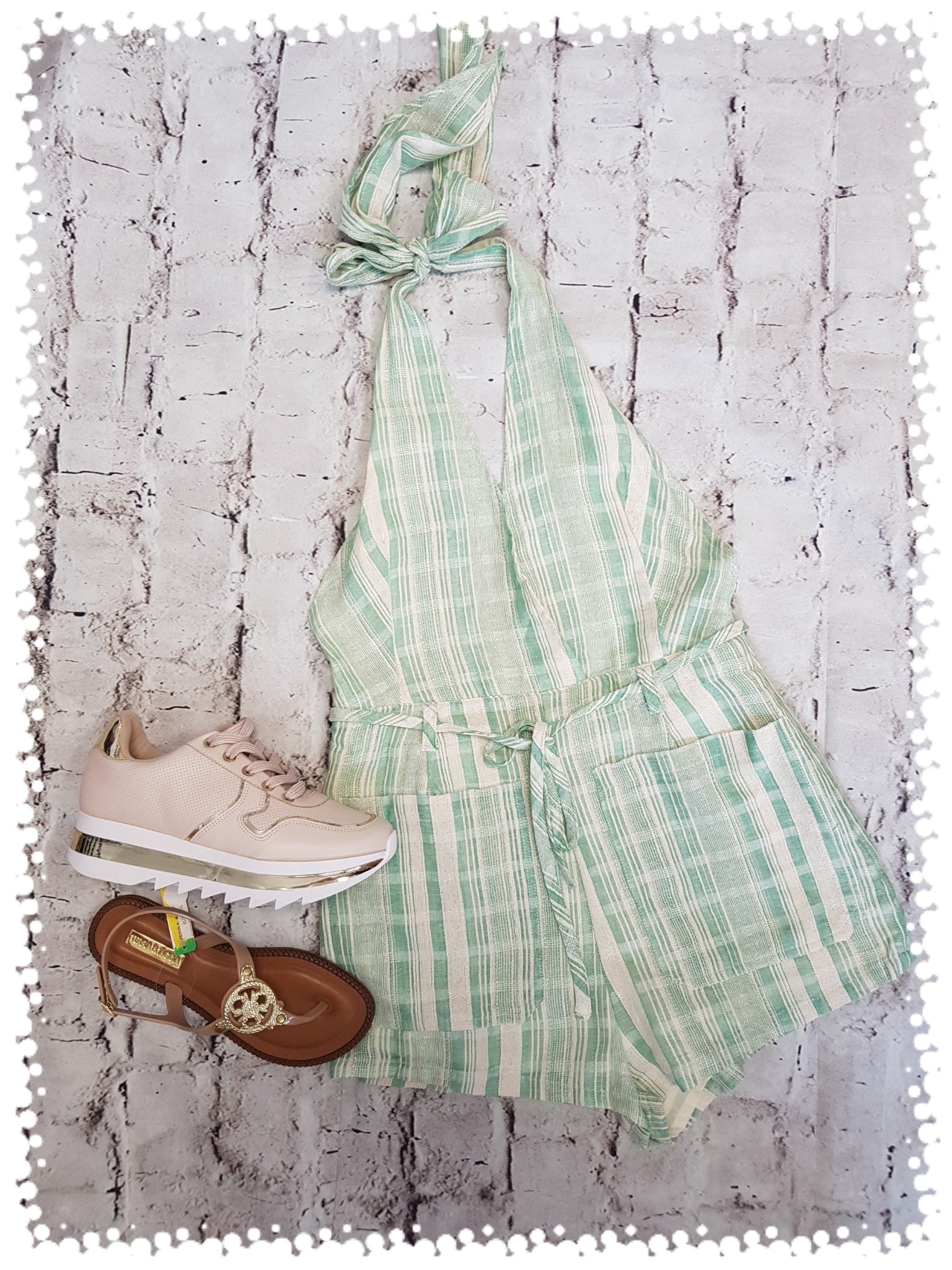 ROMPER DE RAYAS HALTER DE HILO