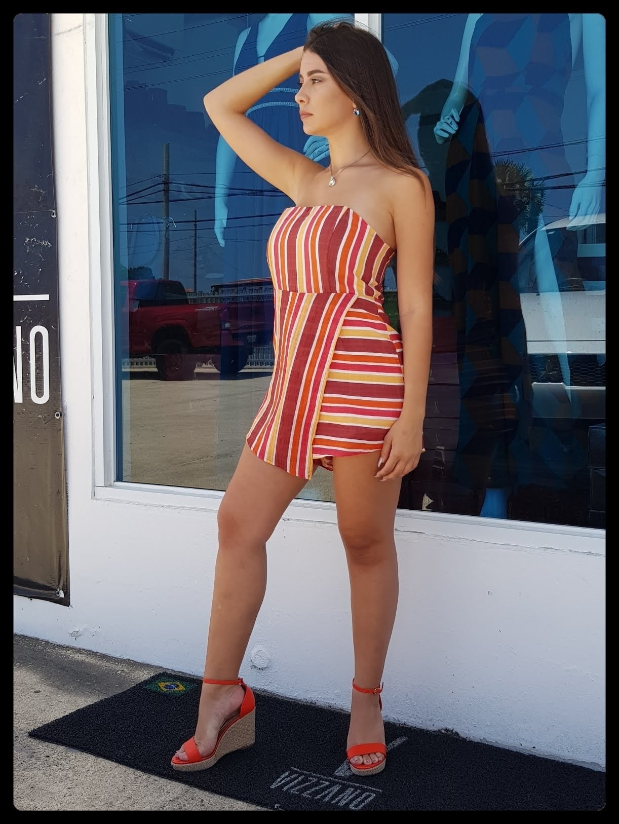 ROMPER DE RAYAS STRAPLES