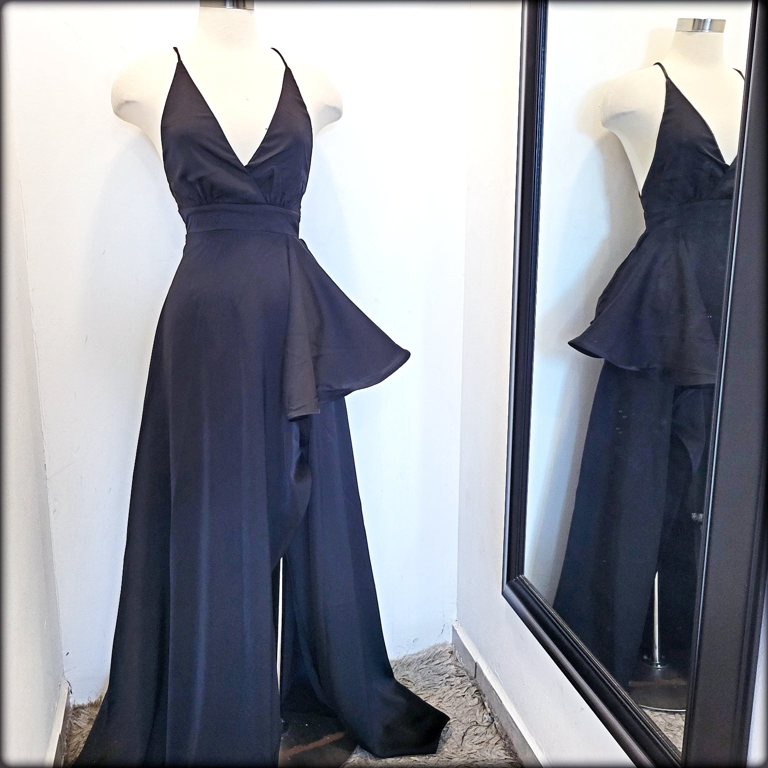 VESTIDO HI LO NEGRO V NECK