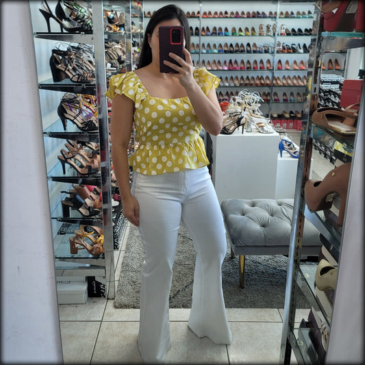 BLUSA POLKA DOT AMARILLA