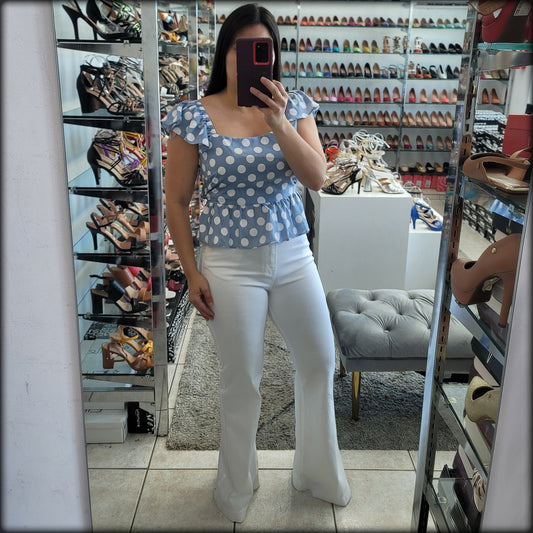 BLUSA POLKA DOT AZUL