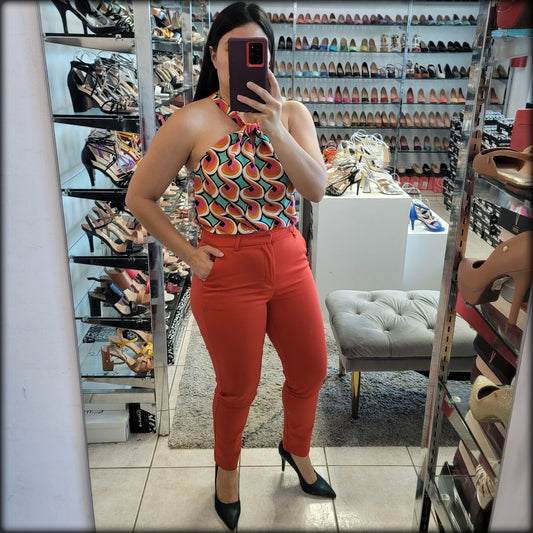 BLUSA ESTAMPADO AQUA ANARANJADA