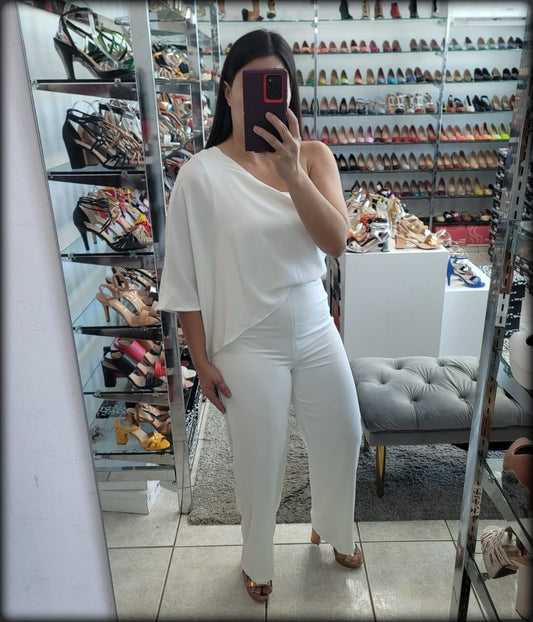 JUMPSUIT ONE SHOULDER BLANCO