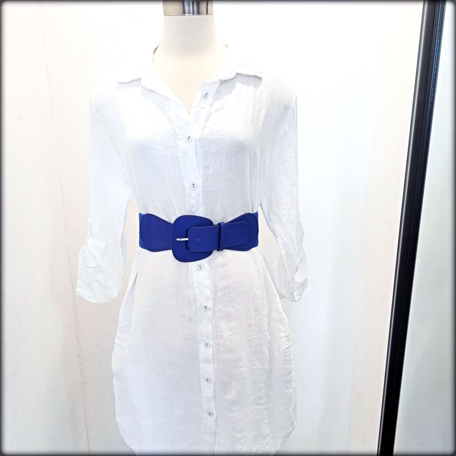 Vestido Corto 100% Lino Made in Italy solido
