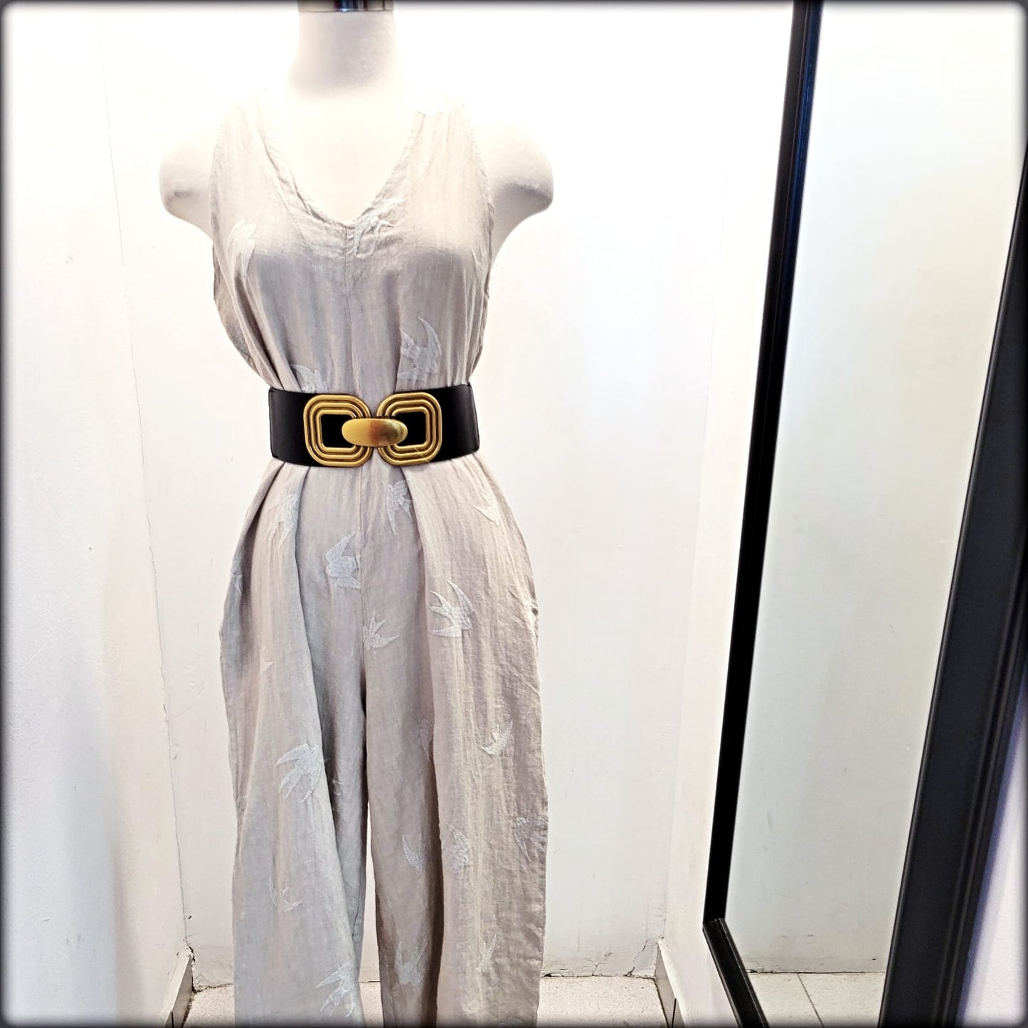 JUMPSUIT MADE IN ITALY 100% LINHO BORDADO AVE