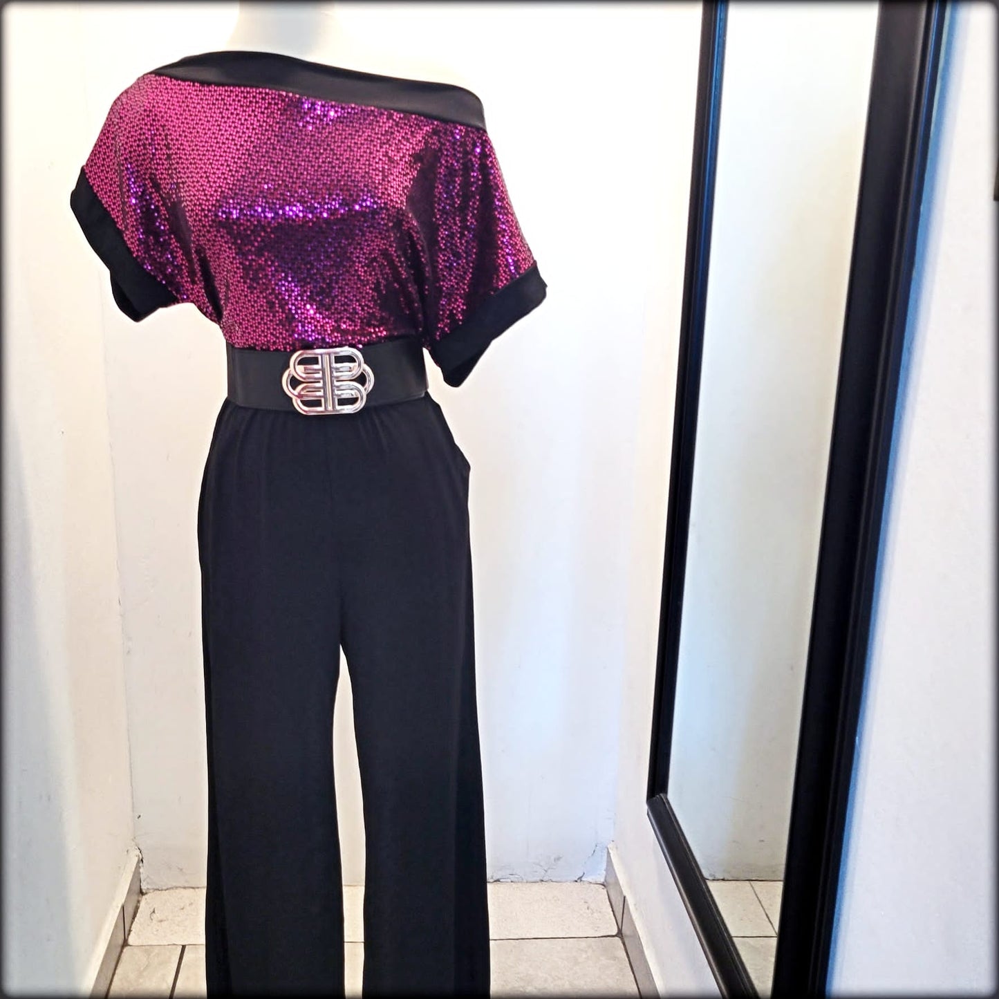 JUMPSUIT SEQUIN ASIMETRICO