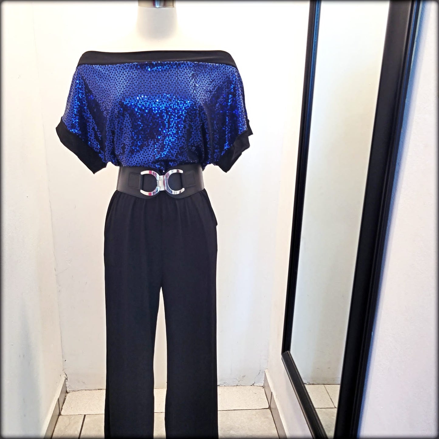 JUMPSUIT SEQUIN ASIMETRICO