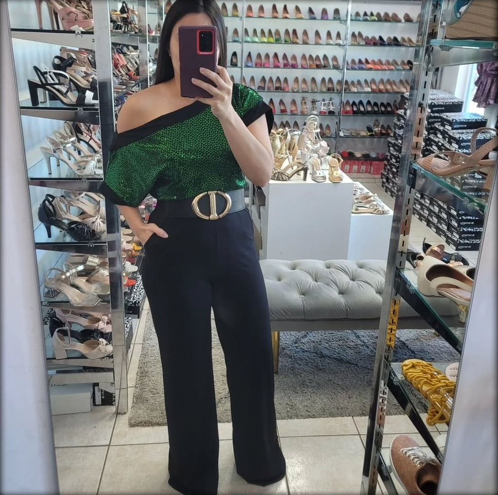 JUMPSUIT SEQUIN ASIMETRICO