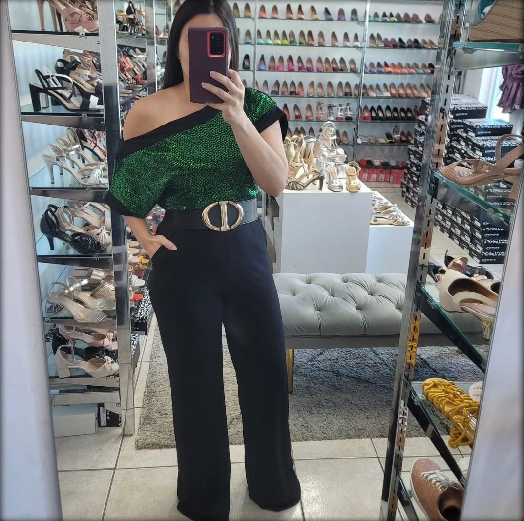 JUMPSUIT SEQUIN ASIMETRICO