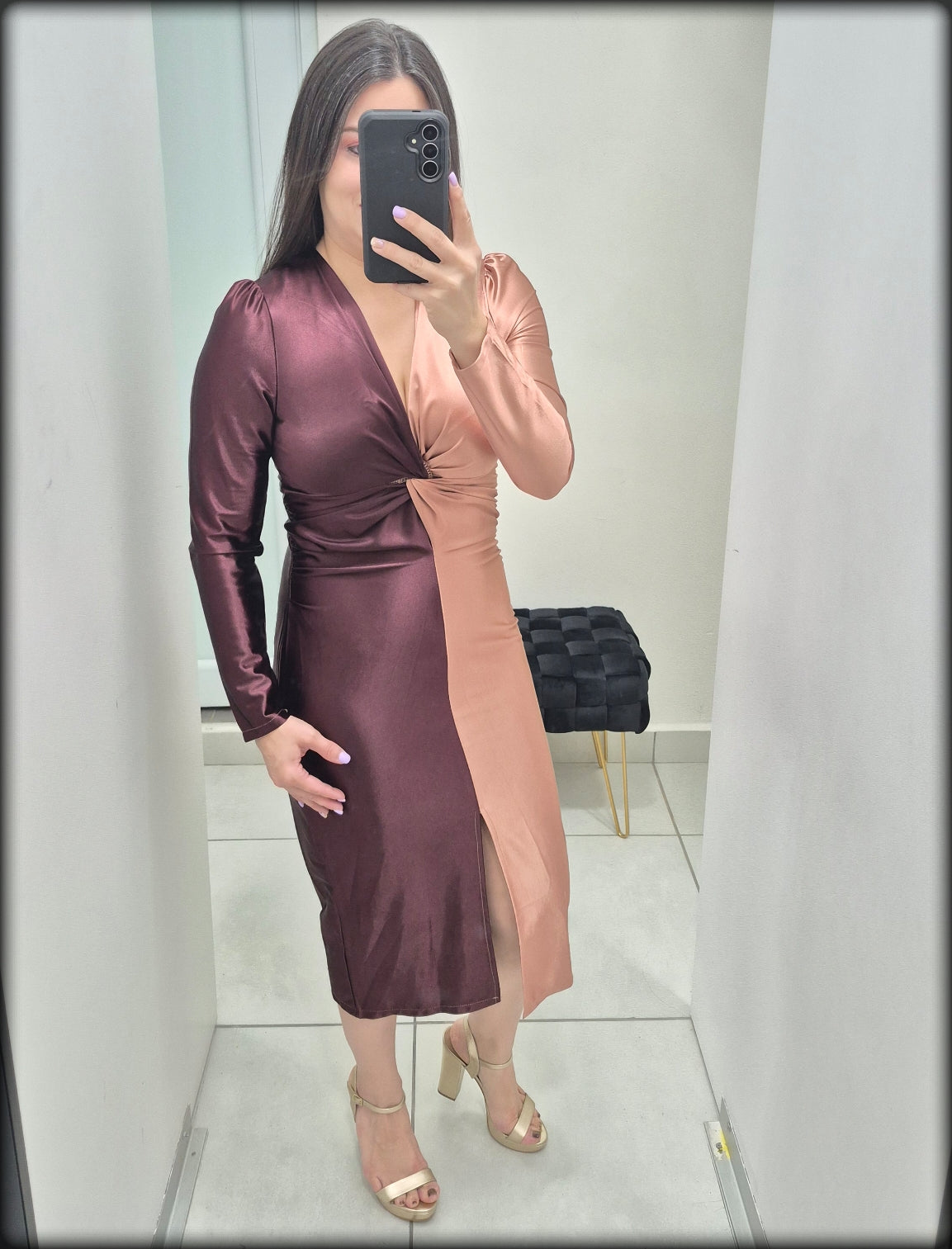 Vestido Midi Vino Mauve