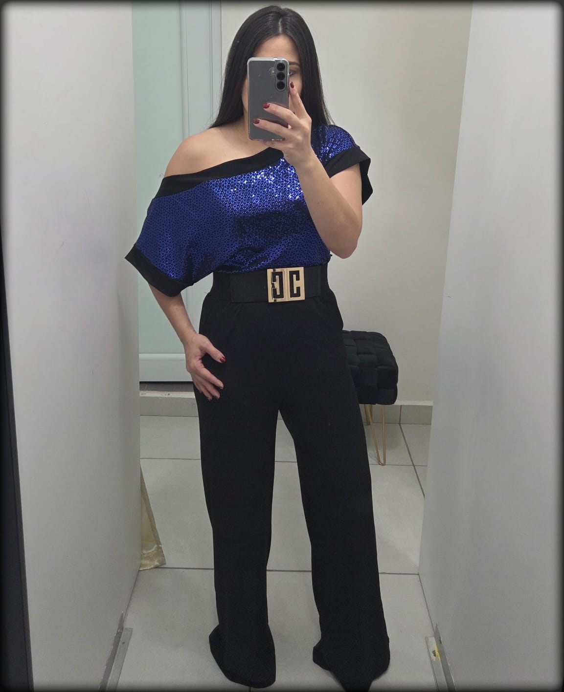 JUMPSUIT SEQUIN ASIMETRICO