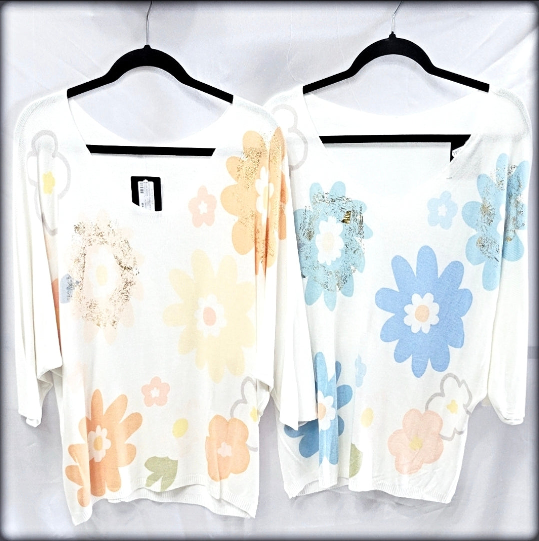 Blusa Made In Italy Manga 3/4 Estampada