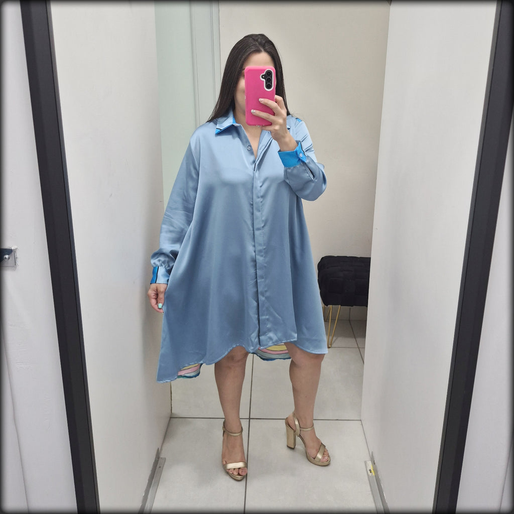 Vestido Corto Estampado Leo Made In Italy