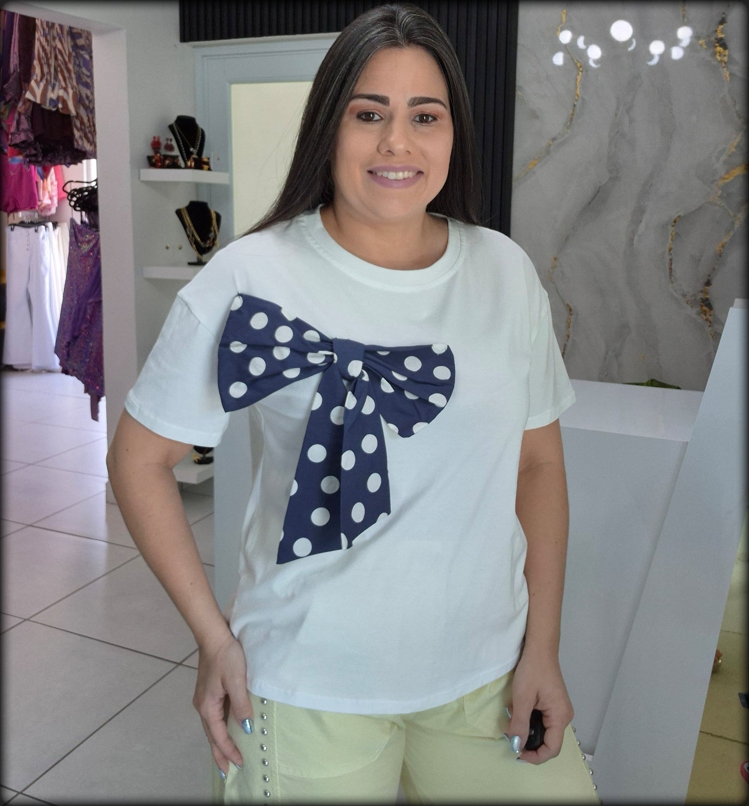 Blusa Made In Italy Lazo Polkadot