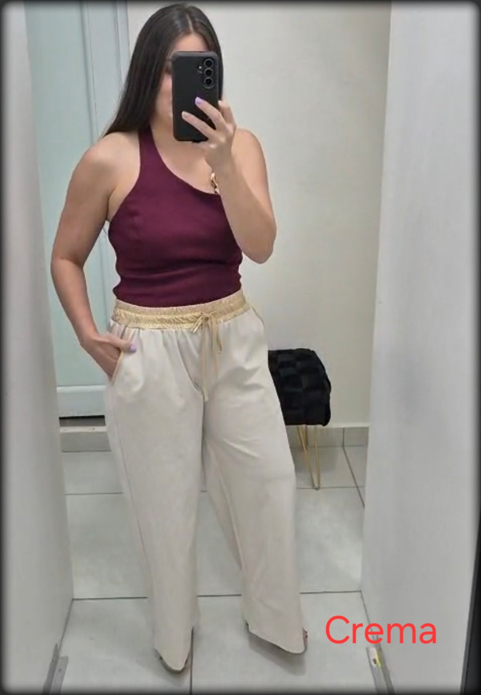 Pantalon Largo Made In Italy 100% Viscosa