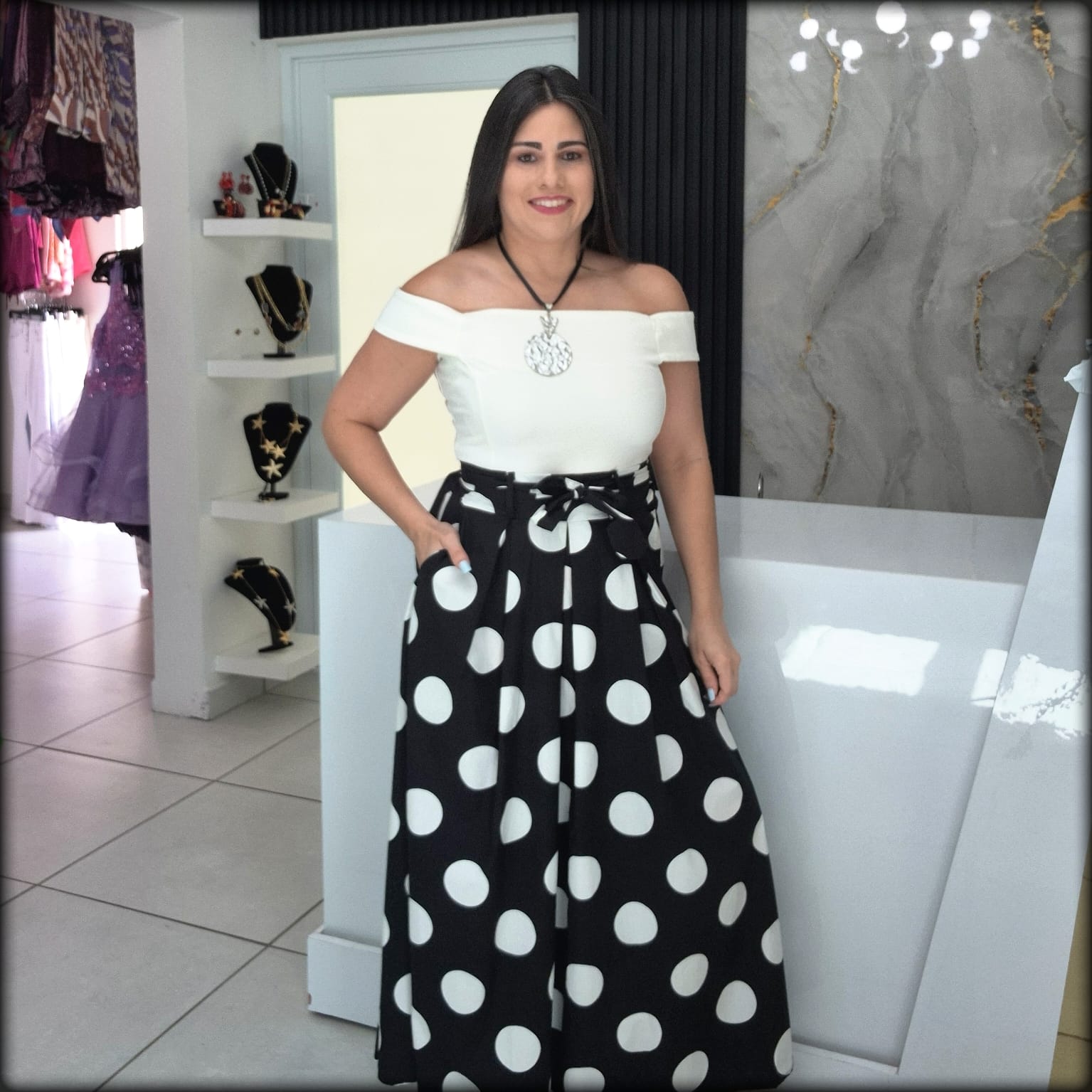 Falda Larga Polkadot