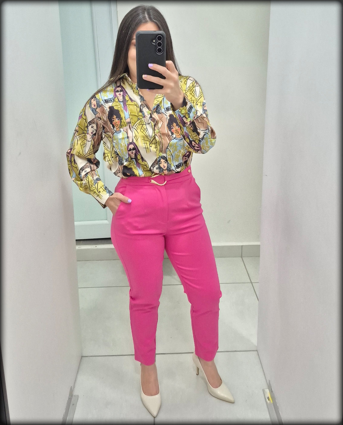 Pantalon Largo Fucsia