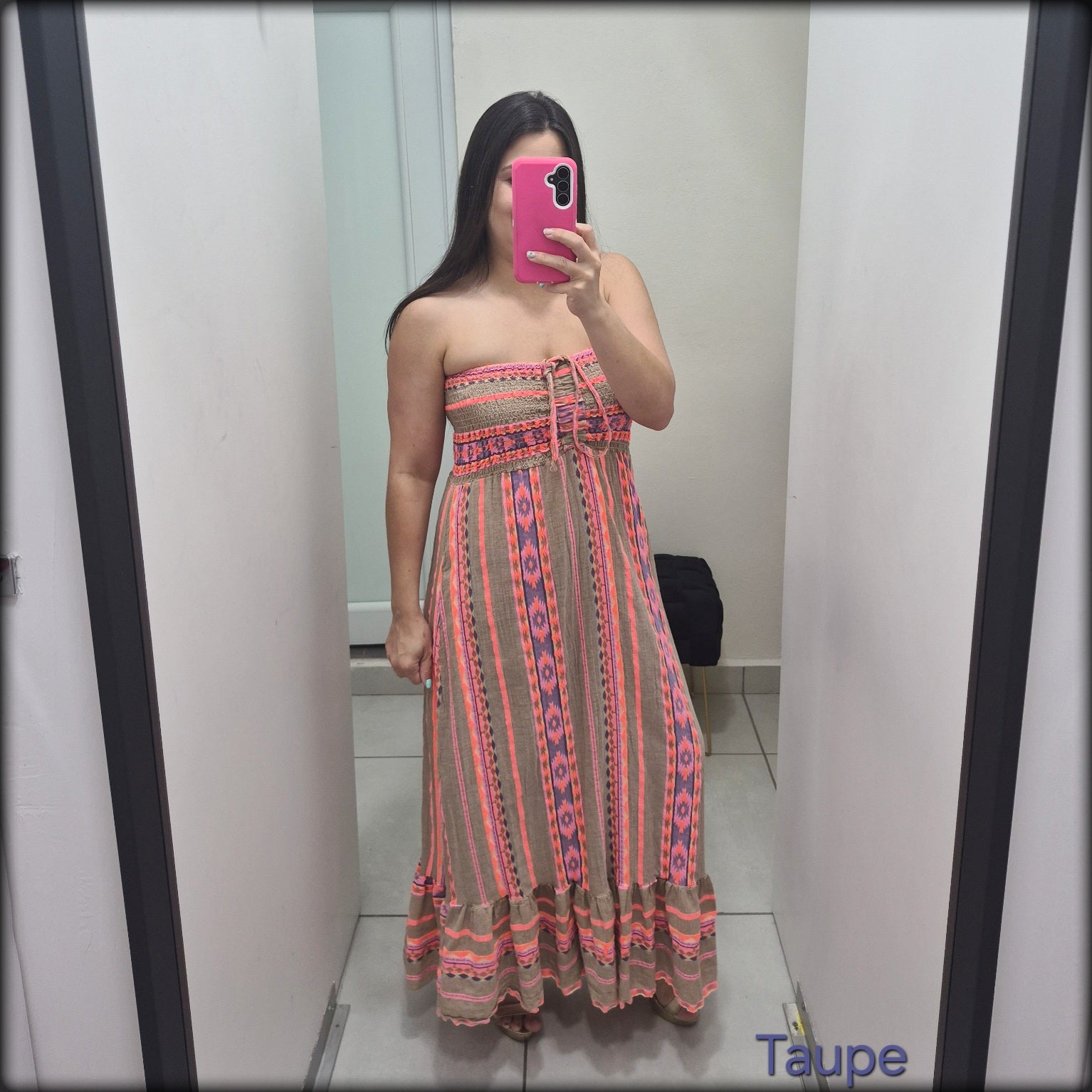 Vestido largo Made In Italy Strapless 100% Algodon