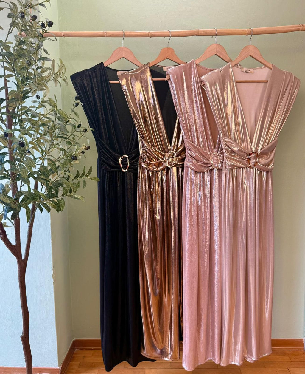 Vestido Largo Made In Italy 95% Polyester 5% Elastane