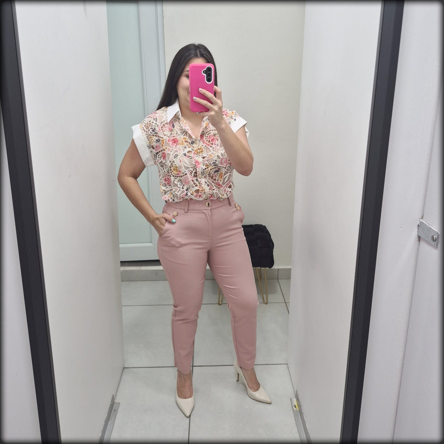 Blusa Manga Corta Crochet