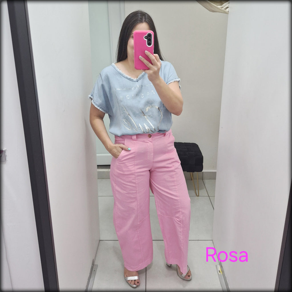 Blusa Maga Corta Made In Italy 100% Lyocell