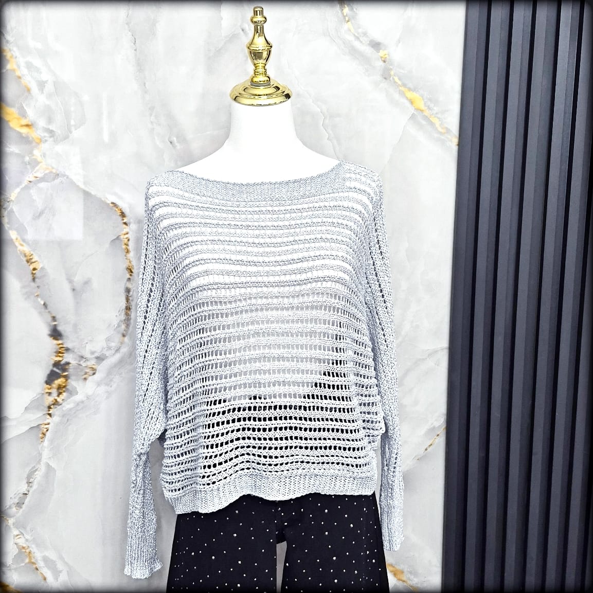 Sweater Lurex Made In Italy 80% Viscosa 20% Fibra