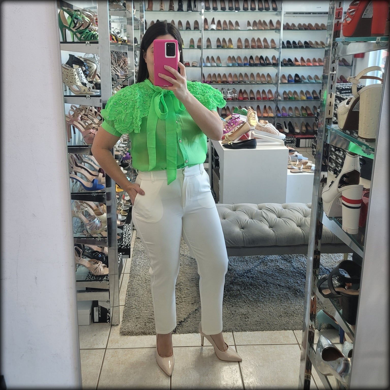 Blusa Verde Manga Corta