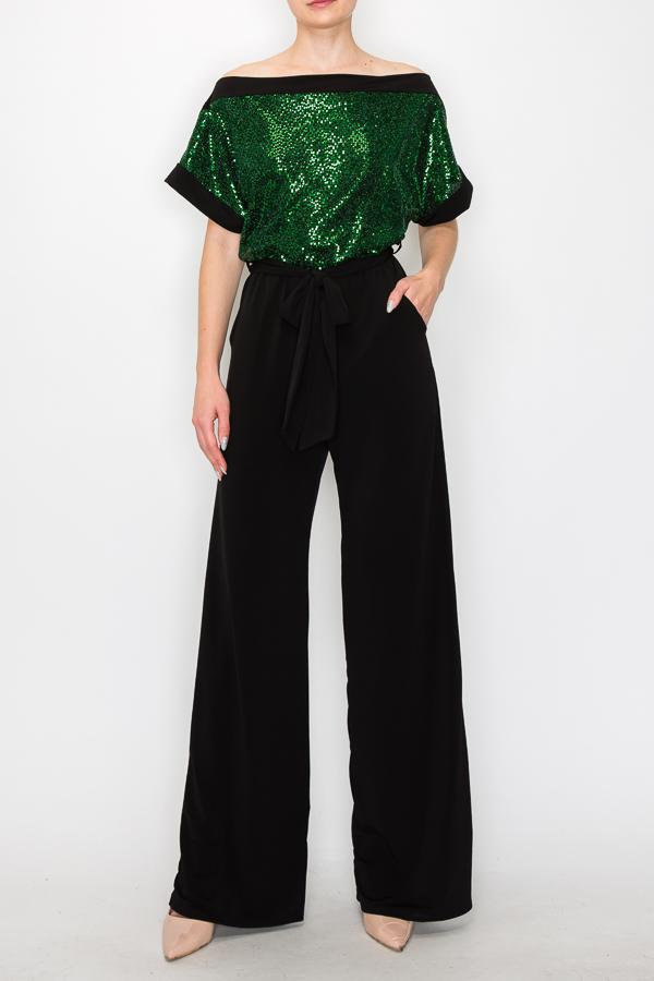 JUMPSUIT SEQUIN ASIMETRICO