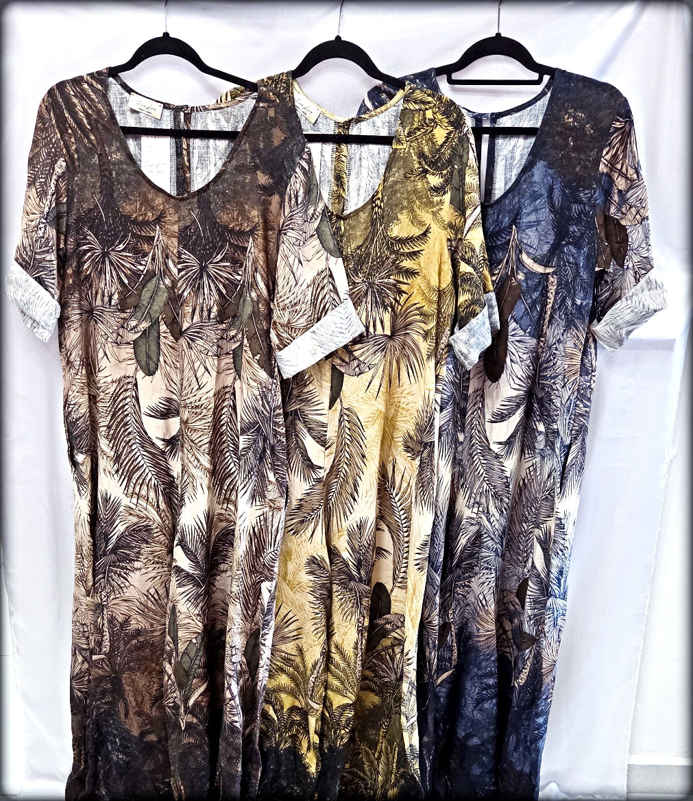 Jumpsuit 100% Lino Made In Italy Estampado