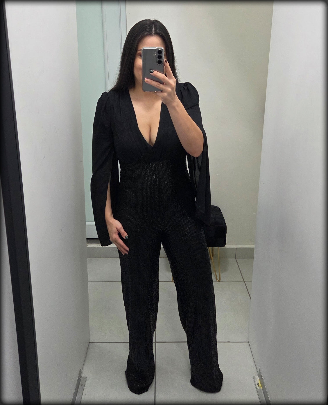 JUMPSUIT NEGRO SEQUIN