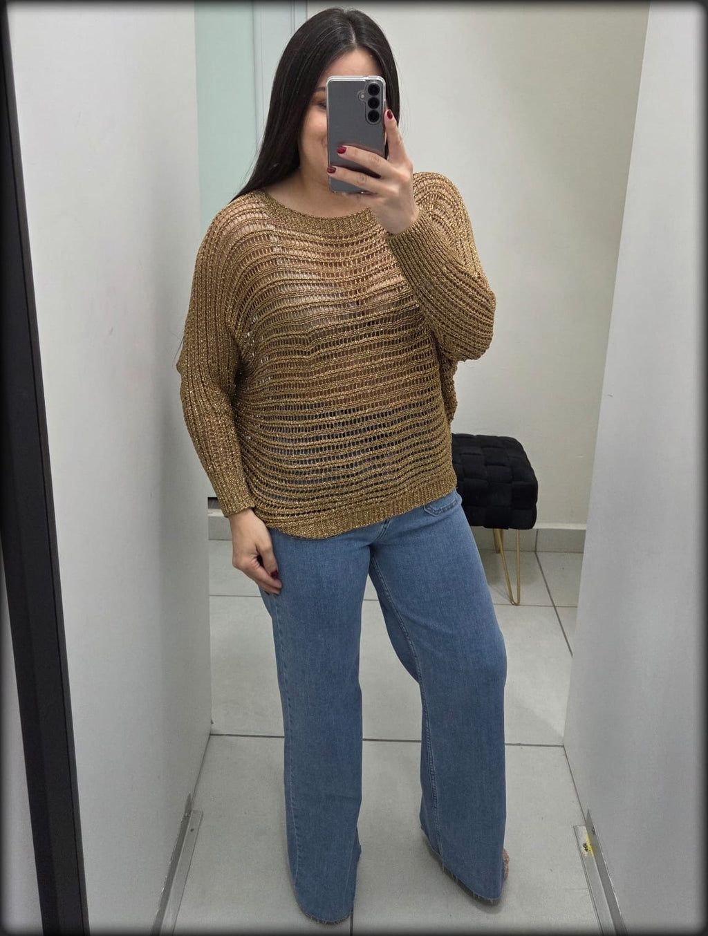 Sweater Lurex Made In Italy 80% Viscosa 20% Fibra