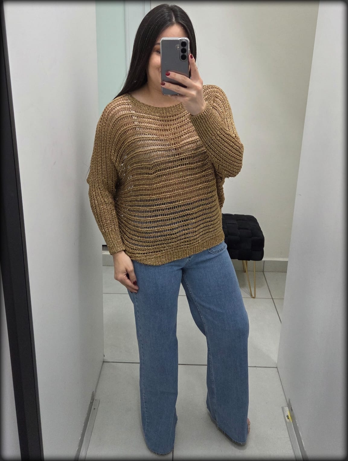 Sweater Lurex Made In Italy 80% Viscosa 20% Fibra