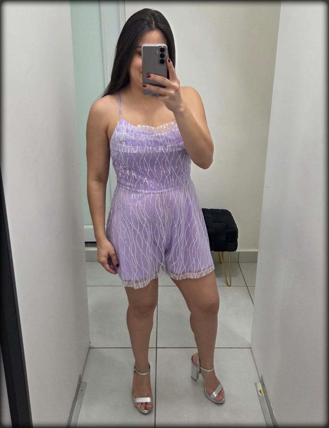 ROMPER LAVANDA SEQUIN