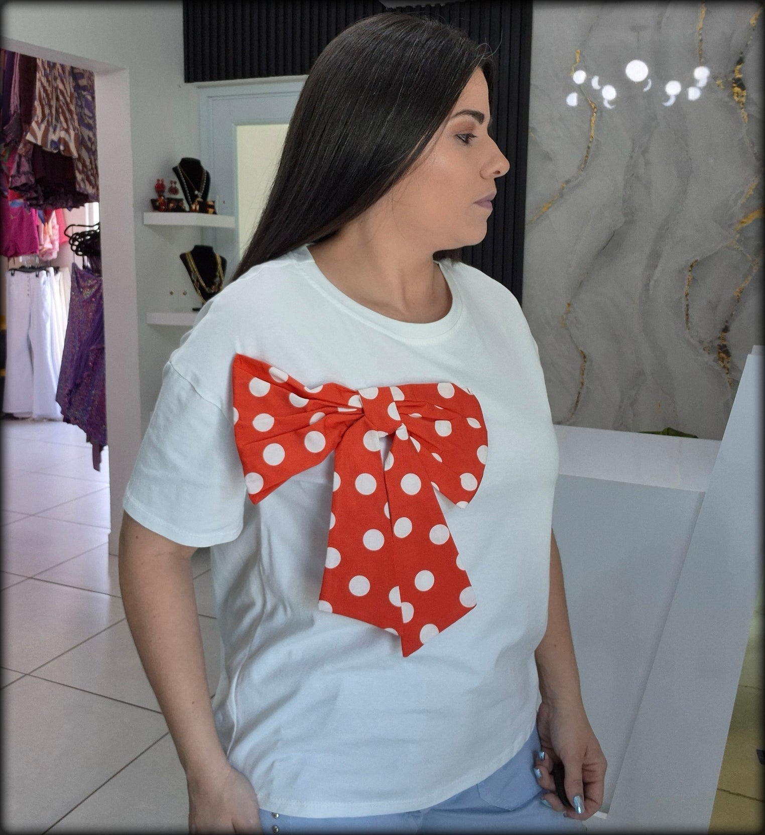 Blusa Made In Italy Lazo Polkadot