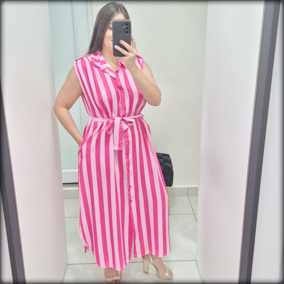 Vestido Largo Made In Italy Camisero