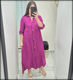 Vestido Largo 100% Lino Onesize Made in Italy