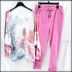Blusa Manga Larga Made In Italy Estampada 50% Polyester 50% Cotton