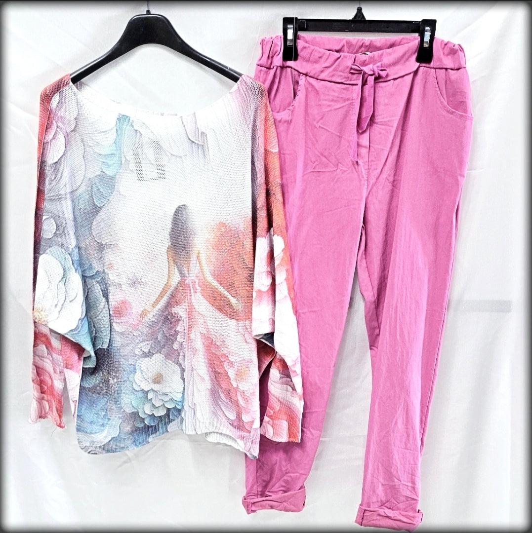 Blusa Manga Larga Made In Italy Estampada 50% Polyester 50% Cotton