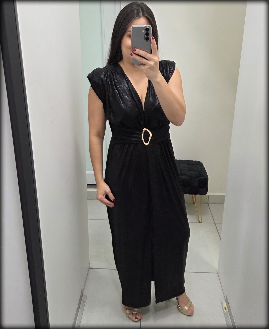 Vestido Largo Made In Italy 95% Polyester 5% Elastane