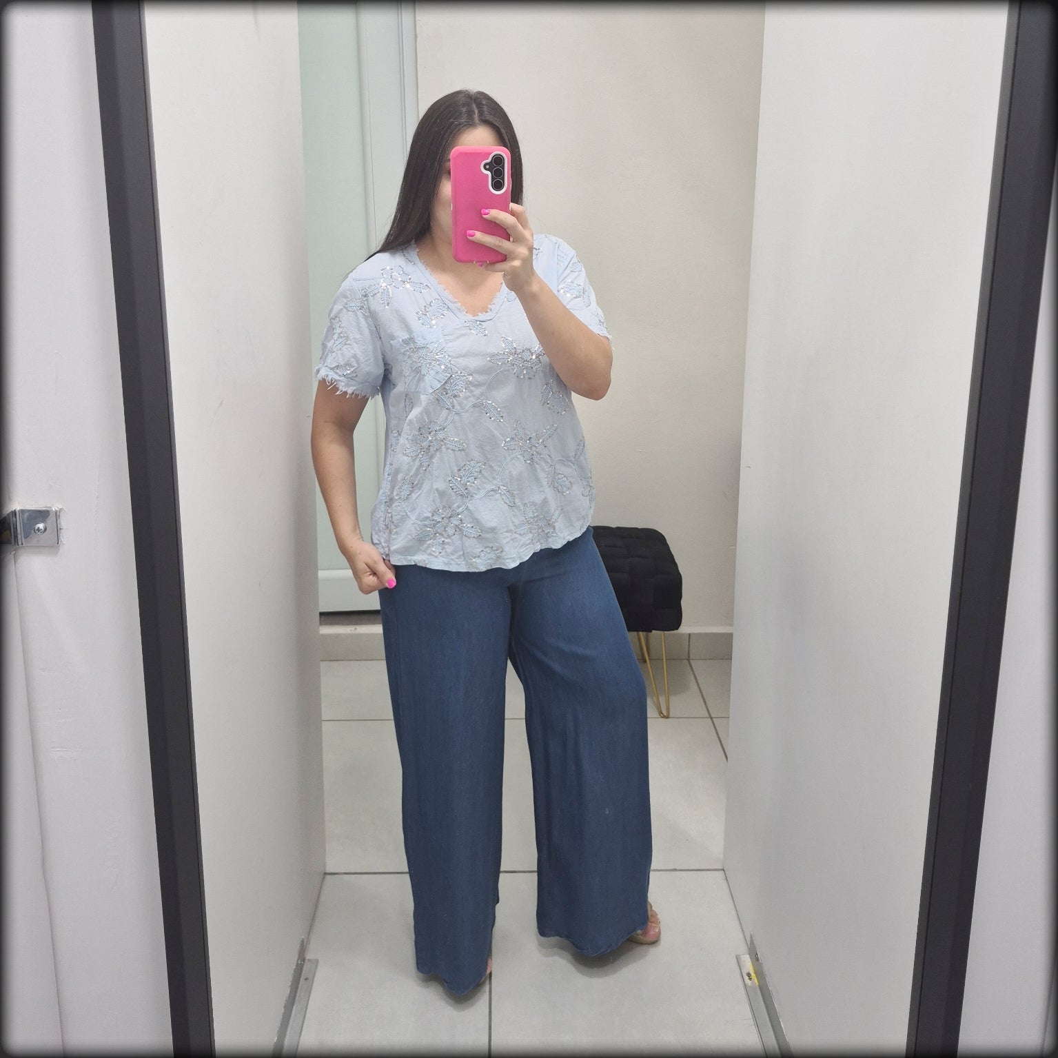 Blusa Bordada Made In Intaly 100% Algodon