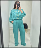 Set de Pantalon y Blusa 100% Viscosa Made In Italy