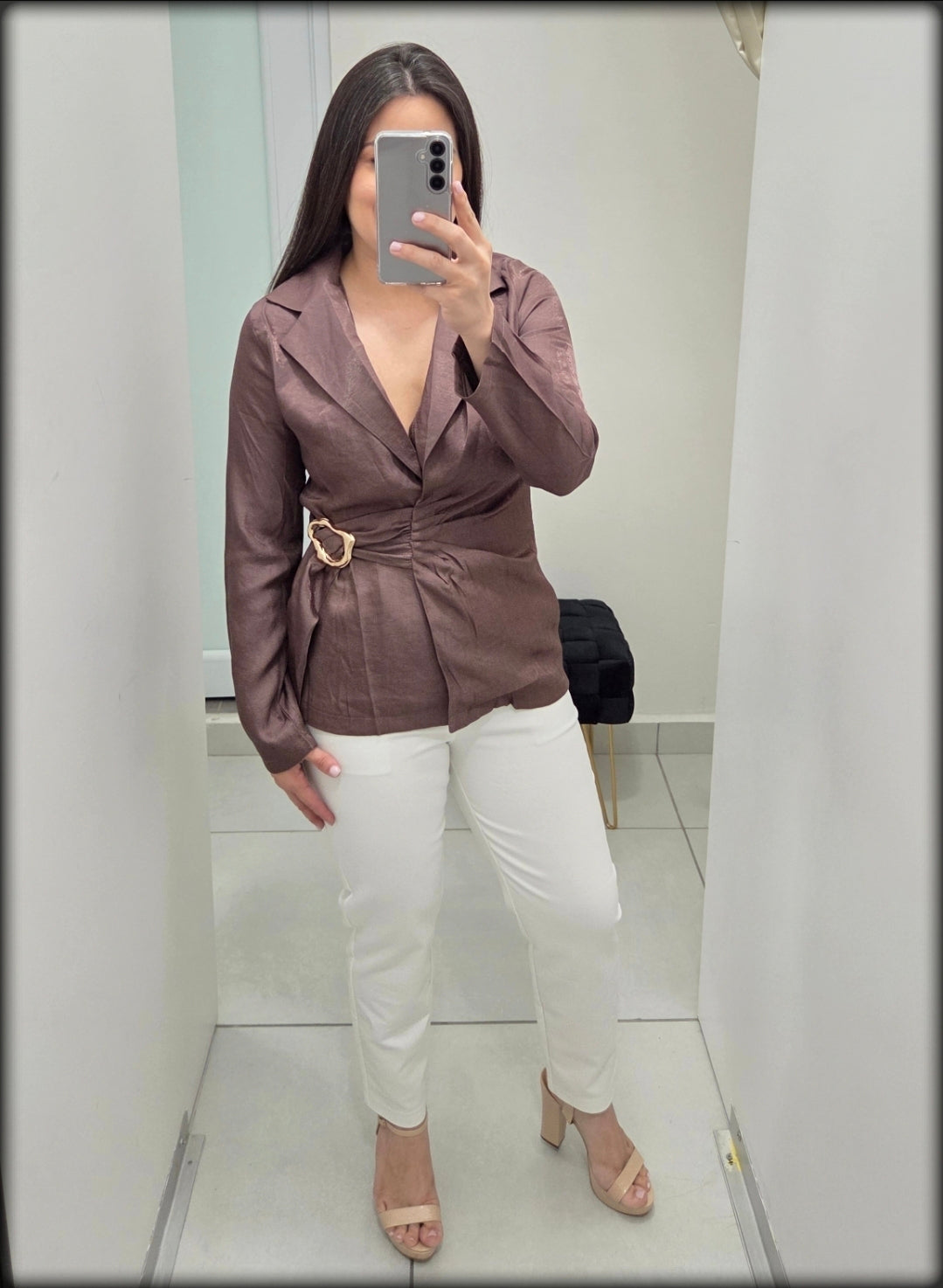 Blusa Manga Larga 85% Viscosa 15% Tencel