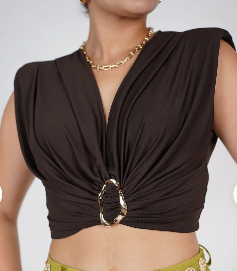 Crop Top Made In Italy 90% Nylon 10% Elastico