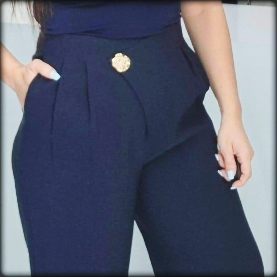 Pantalon Largo Straigh Asimetrico