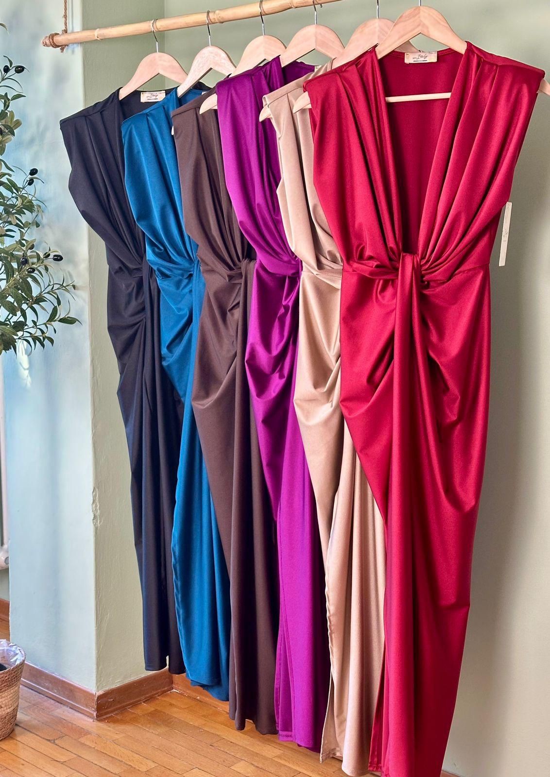 Vestido Largo Made In Italy 95% Polyester 5% Elastane