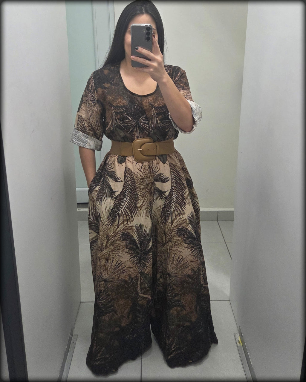 Jumpsuit 100% Lino Made In Italy Estampado