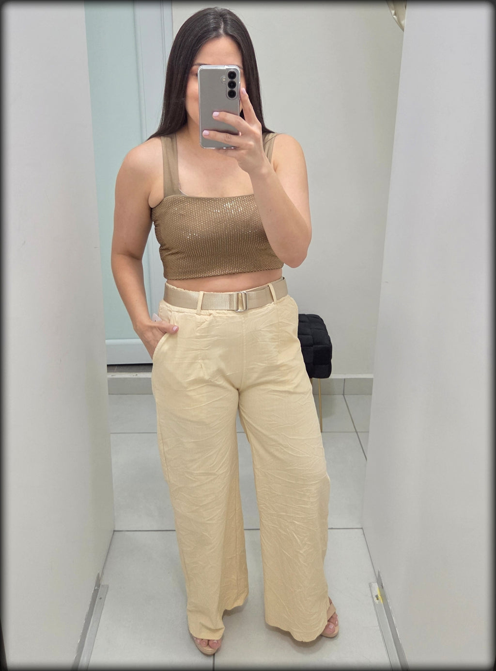 Pantalon Largo made in italy 75% Viscosa 20% Nylon