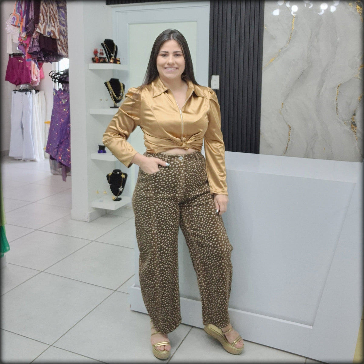 TOP BRONCE ZIPPER MANGA 3/4